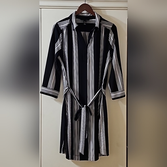 Inc International Concepts Black Striped Shirt Dress XL - Picture 1 of 3
